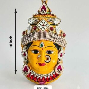 Handcrafted Stone-Studded Decorative Lakshmi Devi Face (10 Inch) - PH-VL-F-10-001